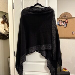 Chic Black and Gray Women's Poncho
